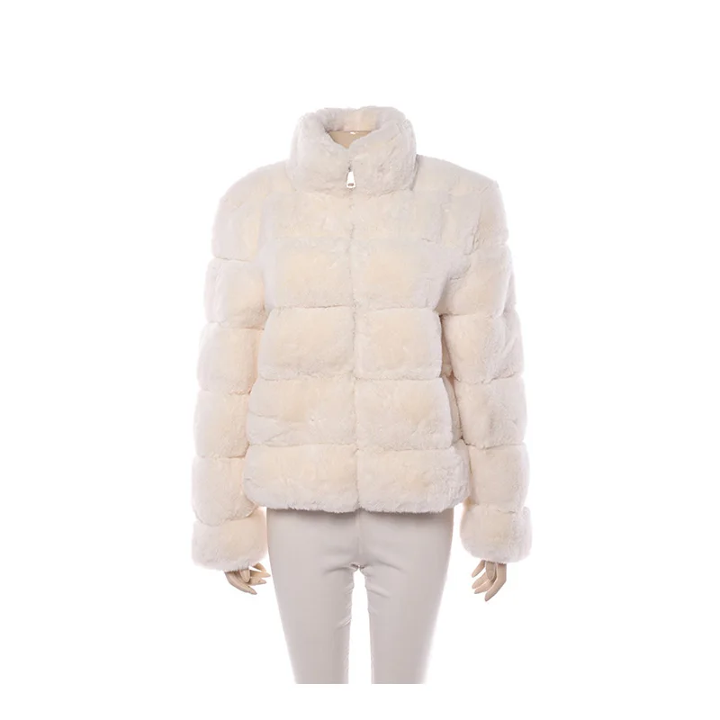 Short Fluffy Fur Coat Jacket Women Luxury Faux Raccoon Fur Jacket Winter Warm High Quality Leather Fox Fur Coat Vest 2022