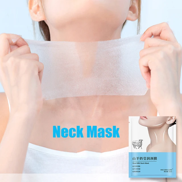 5Pcs Goat Milk Hexapeptide Neck Mask Anti-Wrinkle Whitening Collagen Firming Anti-aging Mask Beauty Moisturizing Neck Skin Care 1