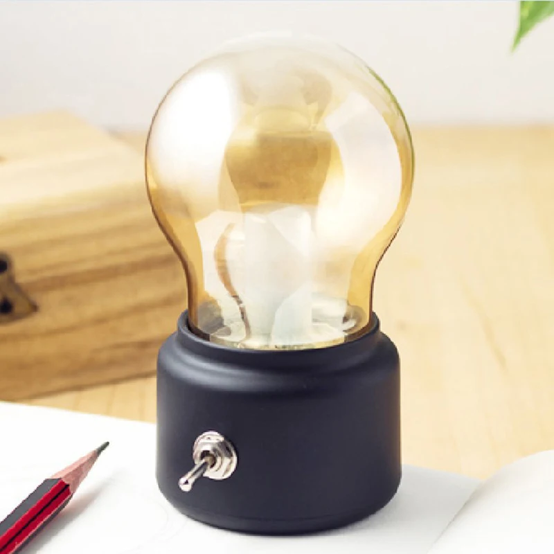 Vintage LED Bulb Night Light Retro USB Rechargeable Writing Desk Table Lamp | Lights