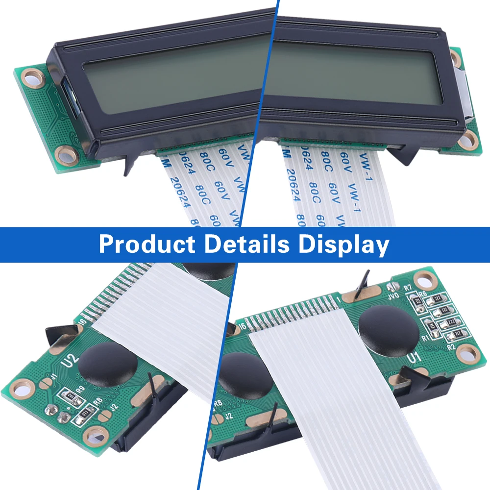 Зеленые фотообои с черными буквами 1602A-20-2A 5V ЖК-экран 02*16 LCD 1 5 дюймов 16-контактный