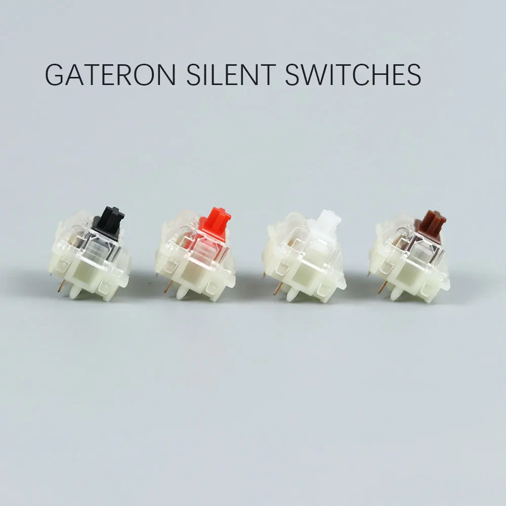 Gateron Silent Switch Black Red White Yellow Brown 5pin Transparent Tops for mechaniacl keyboard Compatible with MX switch clear
