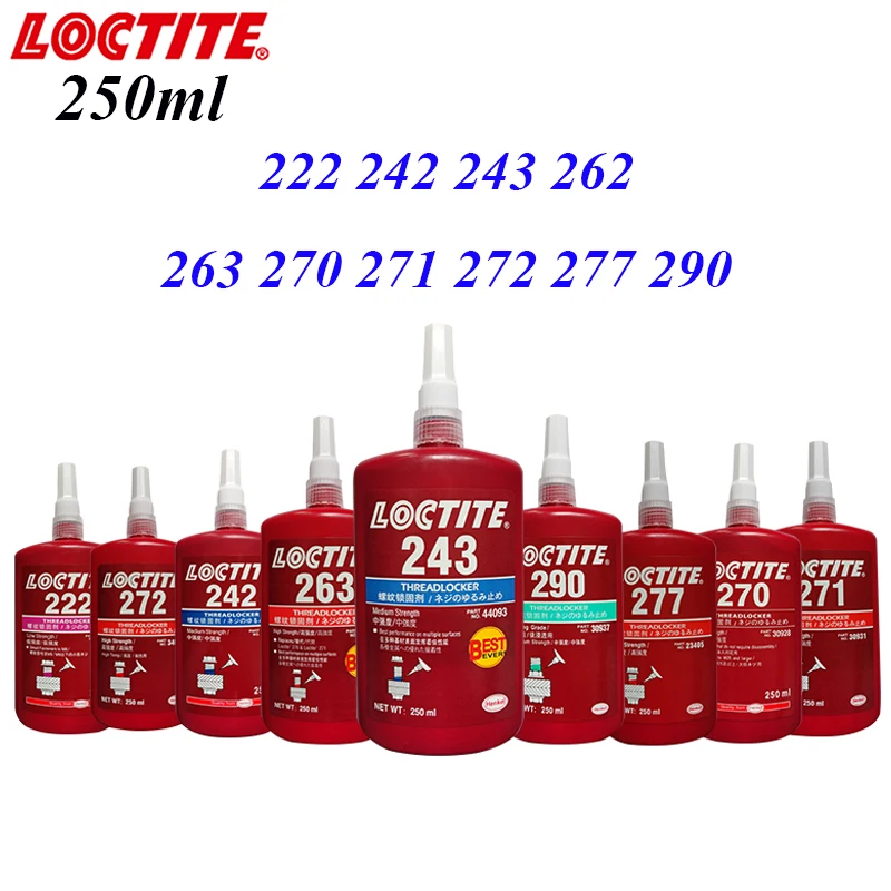 

Thread Locking Adhesive Loctite 222 242 243 262 263 270 271 272 277 290 Screw Seal Glue 250ml Metal Screw Fastening Adhesive