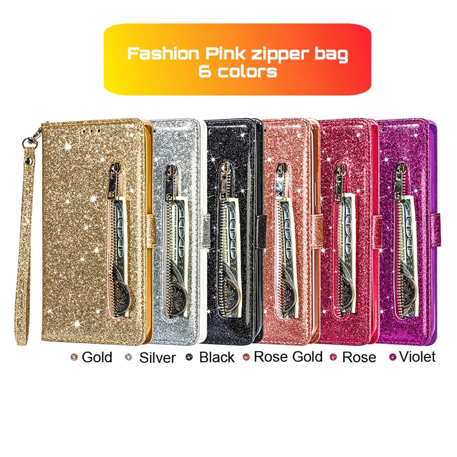 Wallet Glitter Leather Case For Huawei P20 P30 P40 Lite Pro P Smart + 2019 Mate 10 20 Lite Pro Y6 Y7 2019 Honor 10i 10 20 Lite