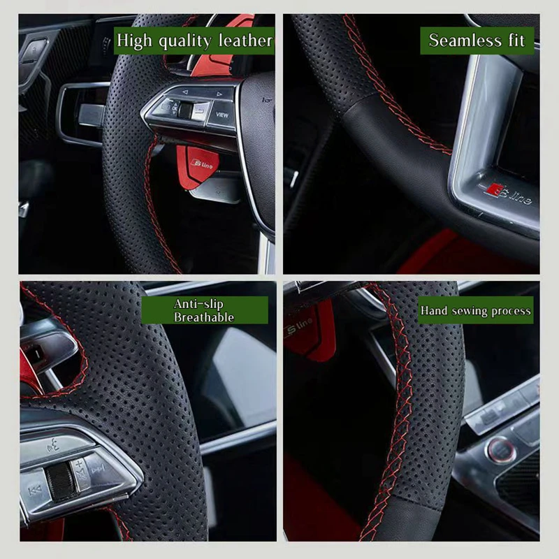 Фото Индивидуальная модель для Dodge чехол рулевого колеса автомобиля 2013-2016 Volkswagen VW Routan 2011-2012 оплетка рулевого колеса из натуральной кожи №4