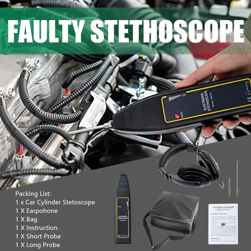 

Car Cylinder Stetoscope Machine Noise Detection Leak Tool Alarm 100Hz-10kkHz Detection Engine Volume Buzzer Adjustable Dete Y4V5