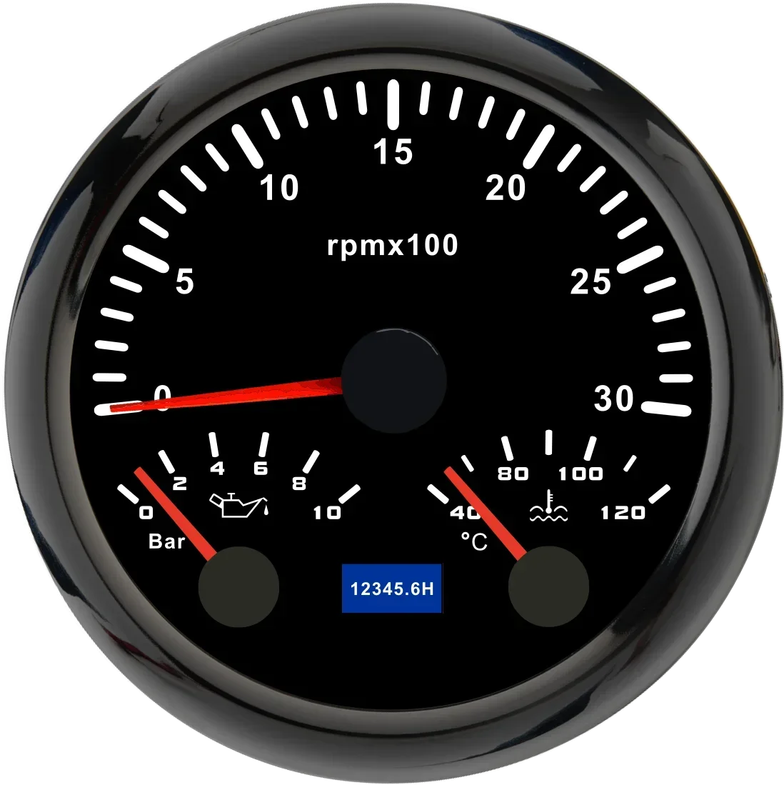 

Тахометр MH 85 мм 3-в-1, температура воды 40-120 ℃ давление масла 0-10 бар для 12 В автомобиля, лодки, Tacho, 8000 об/мин Метр, 7-цветная подсветка