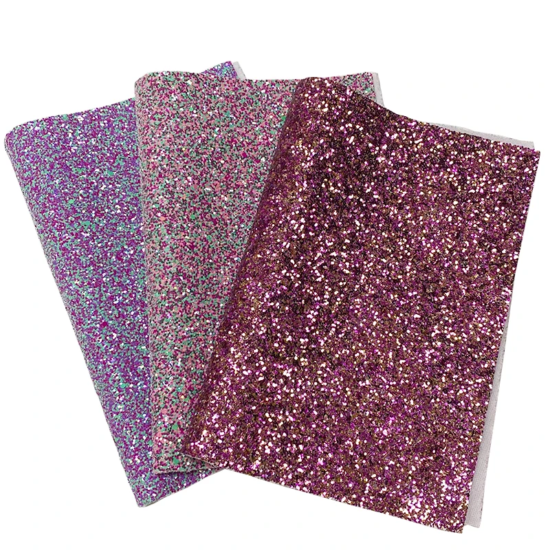 

XHT-642 Multicolored Shiny Chunky Glitter Faux Leather Fabric For Shoes/Clothing/Earring/DIY Accessories/Handmade Crafts