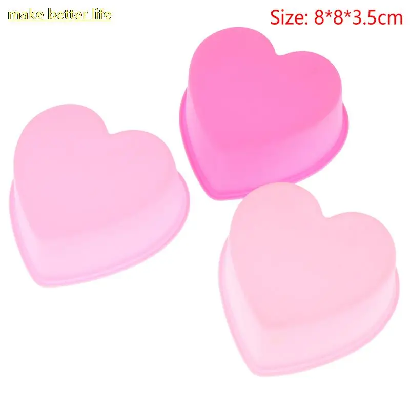 

NEW Cute 3 Inch 8cm Heart Mousse Chocolate Soap Mold Silicone Cake Molds Cake Decorations Bakeware Baking Pan
