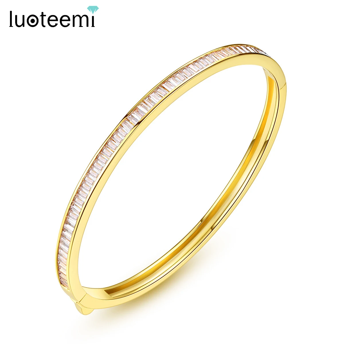 

LUOTEEMI Popular Brand Products Fashion Luxury Women Bracelets Zircon Inlaid Gold Fashion Party Classic Style Couple Bangles
