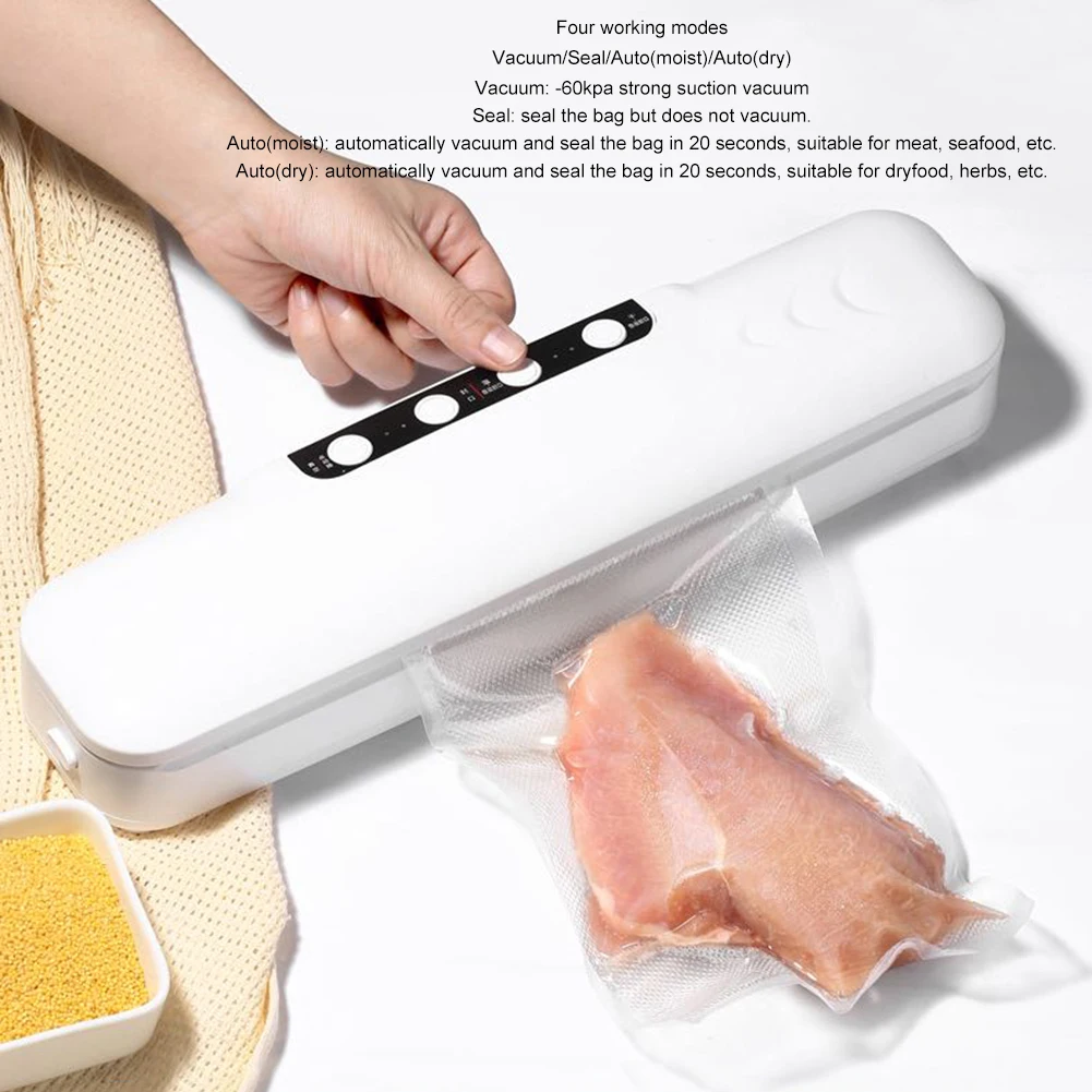 

Electric Food Vacuum Sealer Automatic Food Bags Sealer Moist & Dry Food Sealing Machine With 10 Food Saver Bags Kitchen Supplies