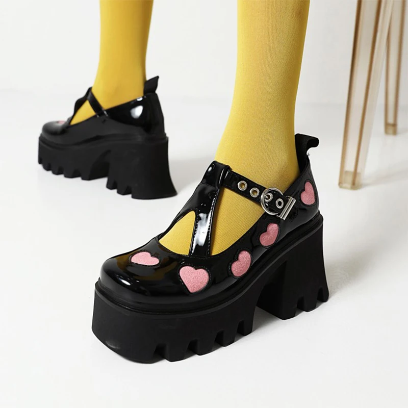 

2021 Women Summer Fashion Mary Jane Shoes Ladies Platform New Kawaii High Heeled Shoes Female Original Casual Footwear Plus Size