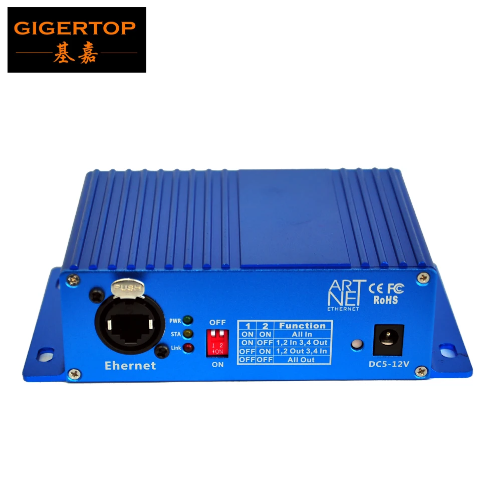 TIPTOP TP-D16 Art-net DMX 4 Way Professional Stage Light Control Device SERVER MODE / NODE MODE Ethernet Receive Art-Net Signal