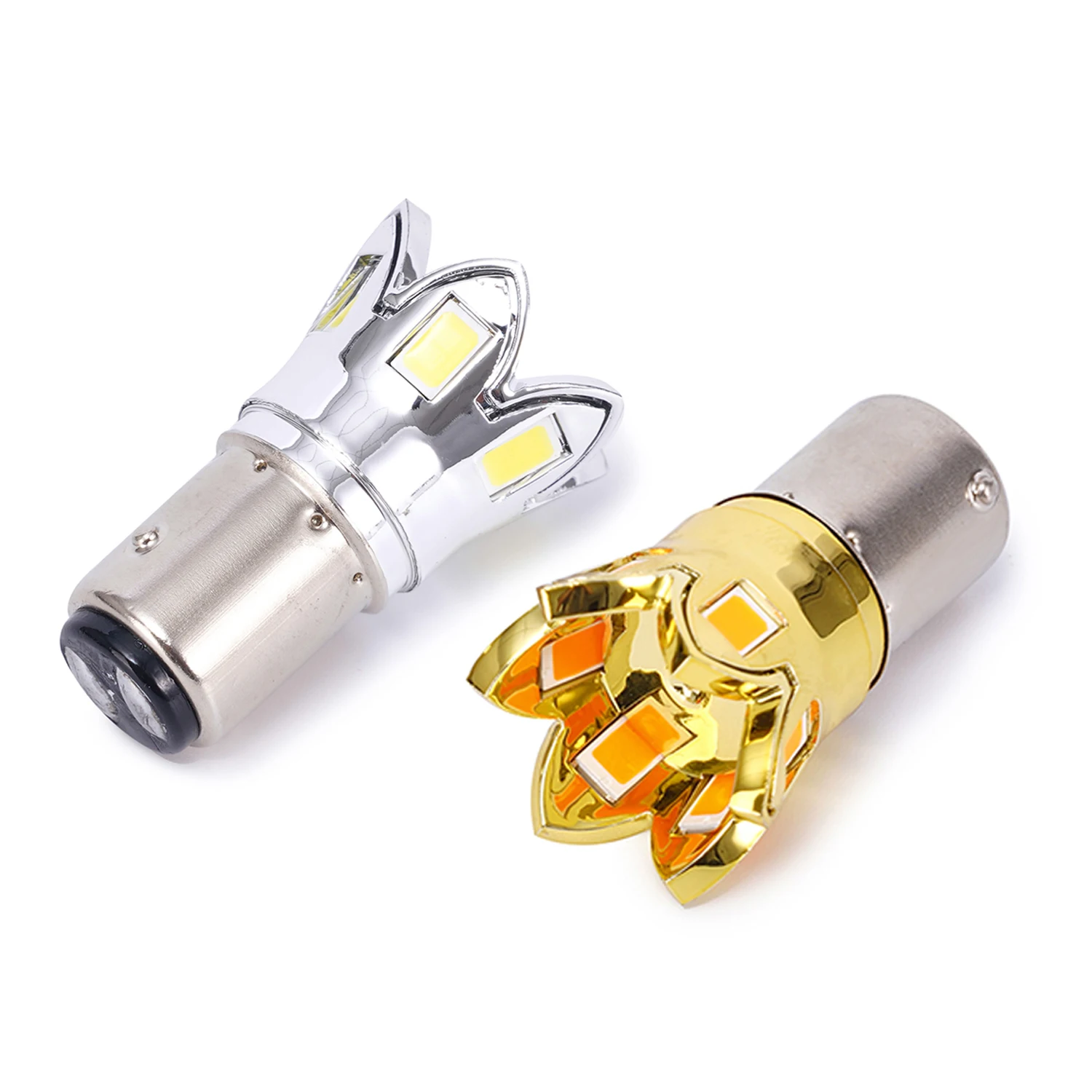 

1x Newest Style P21w Led 1156 Car Light Electroplated Surface Lamp Bulb Ba15s Bay15d 1157 Auto Turn Signal Reverse Parking 12v