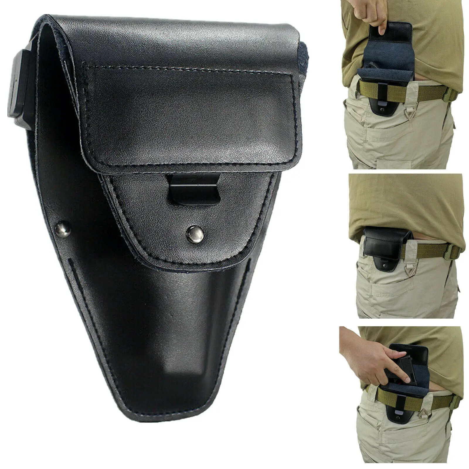 

Hunting Tactical IWB Leather Holster Concealed Carry Waistband Gun Holster Pouch for Compact or Subcompact Medium Pistol Pocket