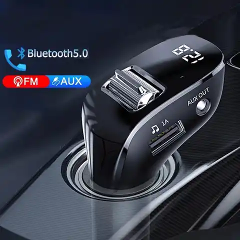 Bluetooth 5,0 Aux гарнитура беспроводной автомобильный комплект двойное зарядное устройство Usb автомобильное радио Fm-модулятор Автомобильный FM-пе...