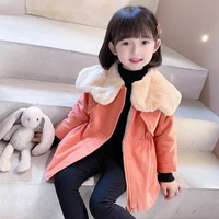 girls coat jacket cotton%c2%a0outwear overcoat 2022 orange warm thicken plus velvet winter breathable childrens clothing