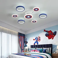 modern minimalist childrens room lamp american superhero captain creative cartoon eye protection boys bedroom led ceiling lamp