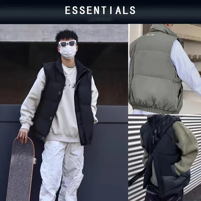 

Базовый пуховой жилет из хлопка, мужская верхняя одежда, новинка осень/зима 2023, утепленная новая майка, модный трендовый Большой универсальный жилет