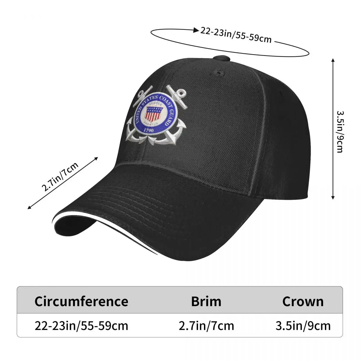 US Coast Guard Baseball Cap Fluffy Hat Vintage Man Women'S | Caps