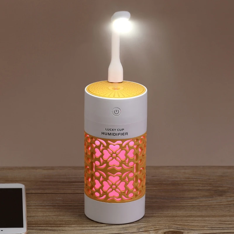 

3 in 1 Home Car USB Air Ultrasonic Essential Oil Humidifier LED Night Lamp Mini Fan Diffuser