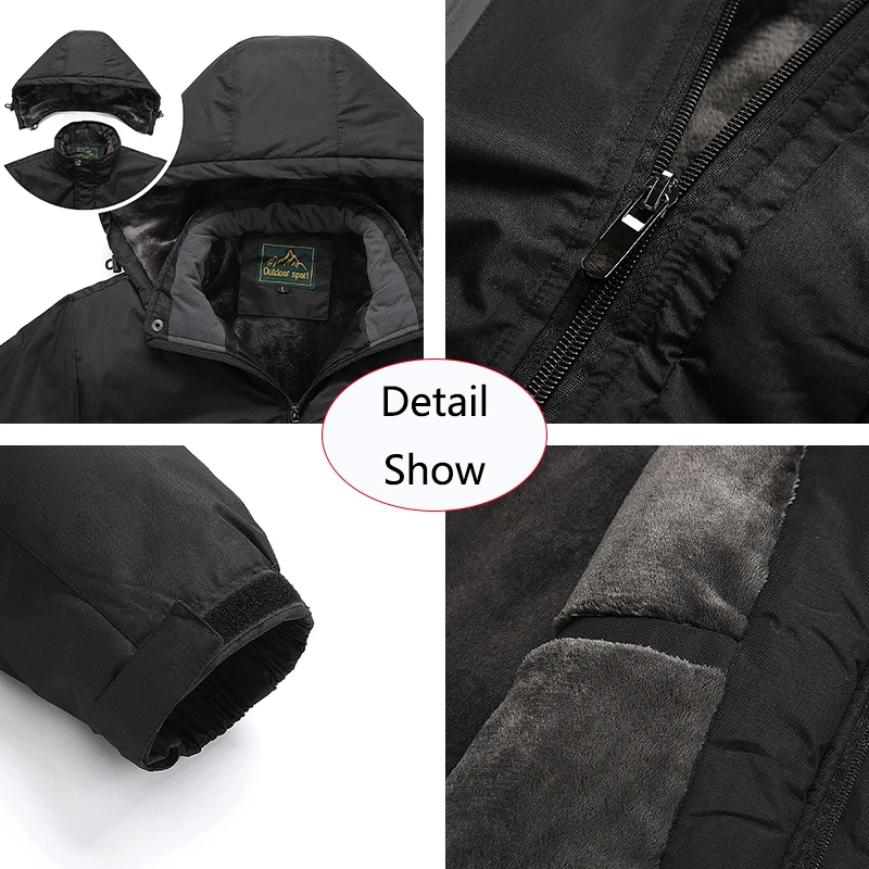 Мужская теплая куртка на флисе с капюшоном зиму