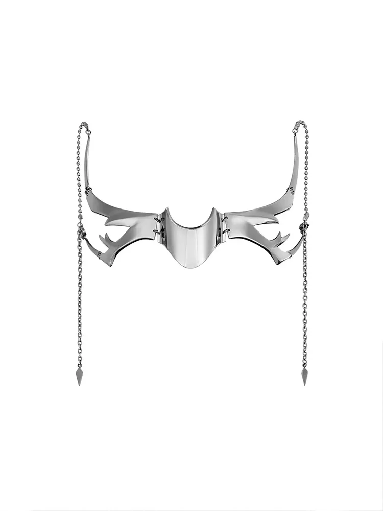 Маска CyberPunk из титановой стали для мужчин и женщин роскошная Асимметричная