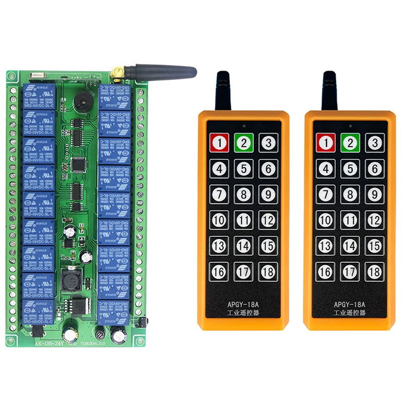 Реле беспроводное 1000 м, 12 в пост. Тока, 24 В, 18 каналов, 433 МГц