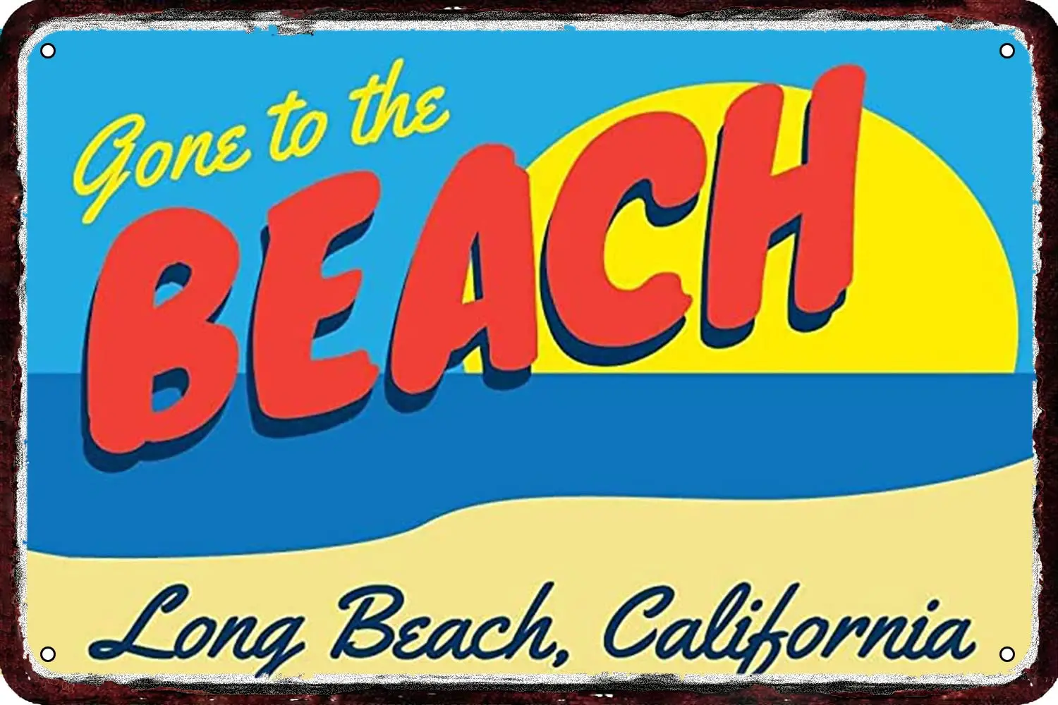 Винтажный металлический жестяной знак в пляжном стиле Настенный декор ретро