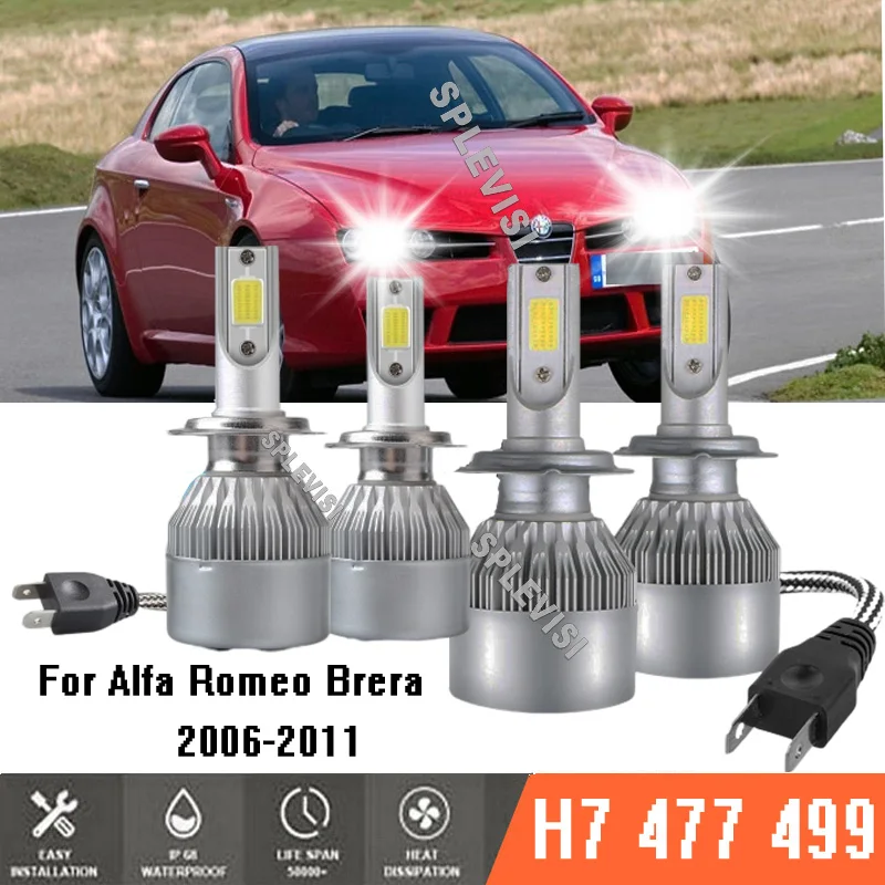 

H7 H7 High Low Beam Headlight Xenon Bulbs Kit 6000k White 12V Fit For Alfa Romeo Brera 2006 2007 2008 2009 2010 2011