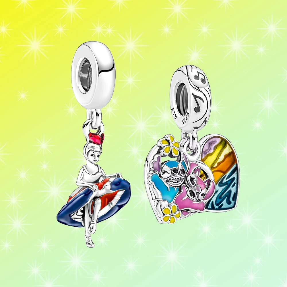 

925 Silver Colorful Cute Cartoon Character Pendant Fit Pandora Original Birthday Making Luxury Ladies Jewelry Gift
