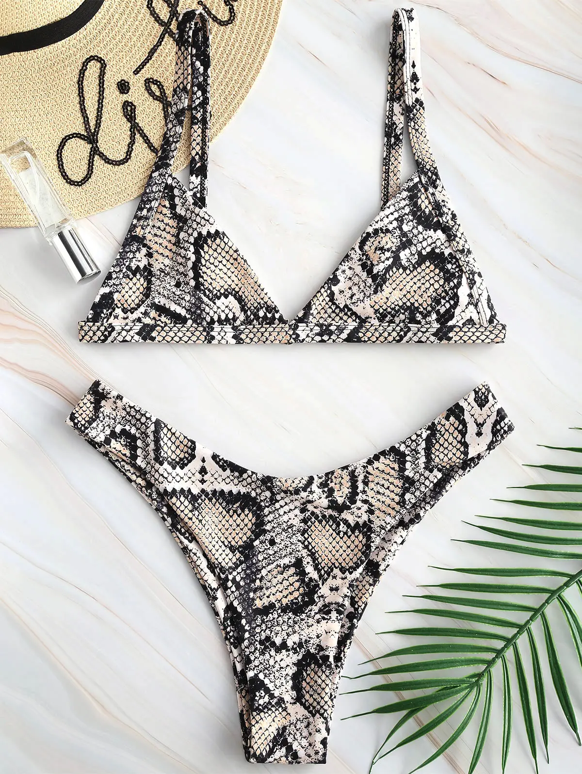 ZAFUL Купальник бикини с высокими штанинами и леопардовым принтом