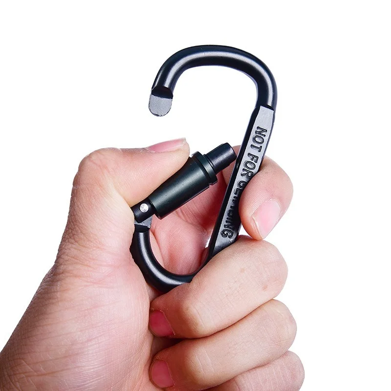

D-ring Locking Carabiner Set Screw Lock Hook Buckle Carabiner Camping Mountaineering Gear