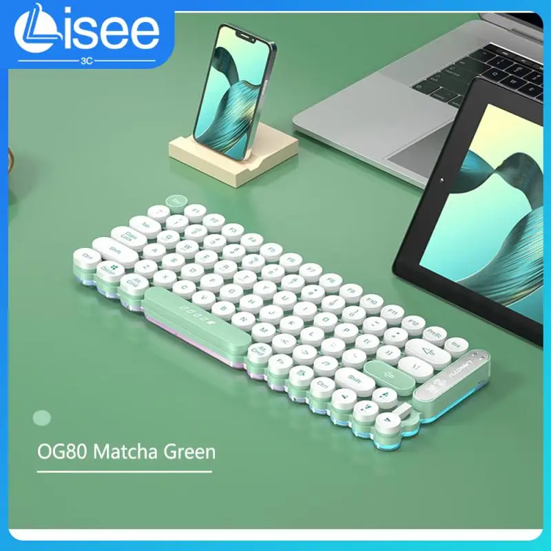 

Waterproof Mute Key Gaming Keyboards Universal Punk Keyboard 80/102 Key Rgb Light Backlight Wireless Keyboards Punk