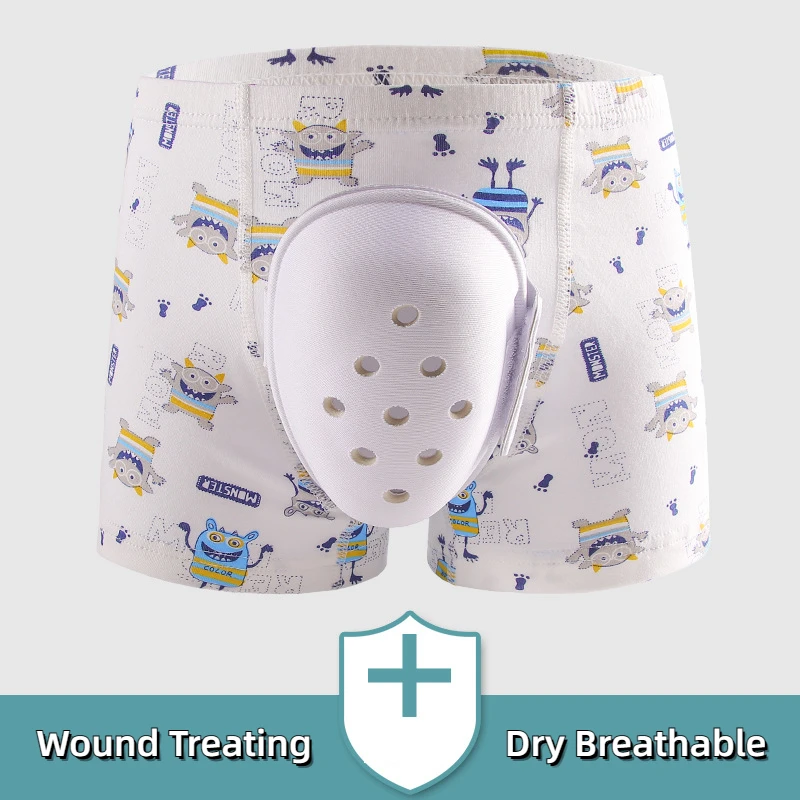 Man Penis Protect Boxers Circumcision Child with Shell Bulge Pouch Waterproof Underwear Health Care Boy Lingerie After Operation