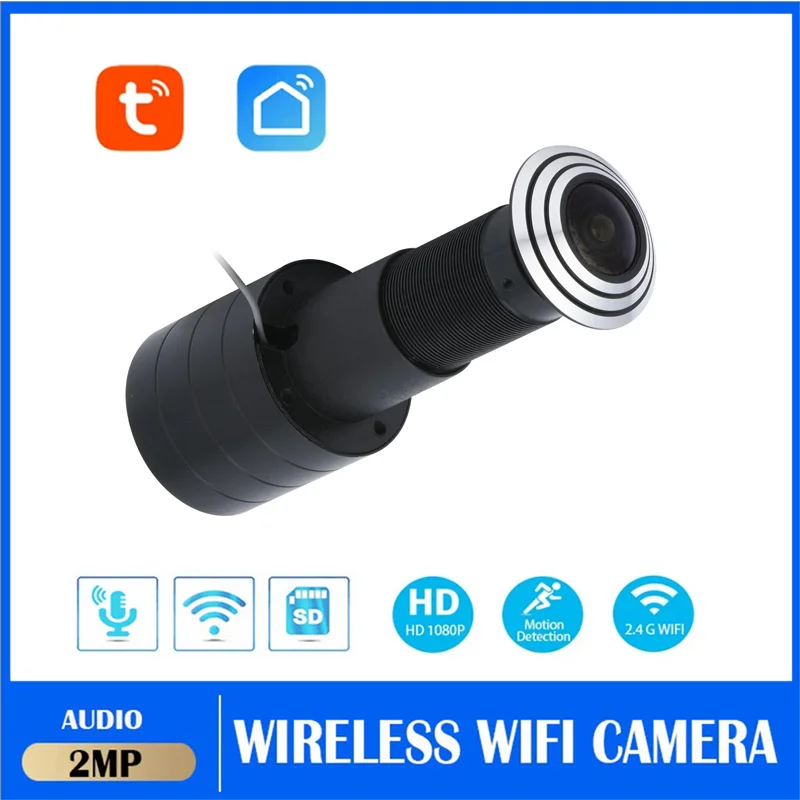 

Tuya 1080p Mini Cameras WiFi Ip Camera Wide Angle Fisheye Lens Security Protection Peephole Surveillence Cameras With WiFi