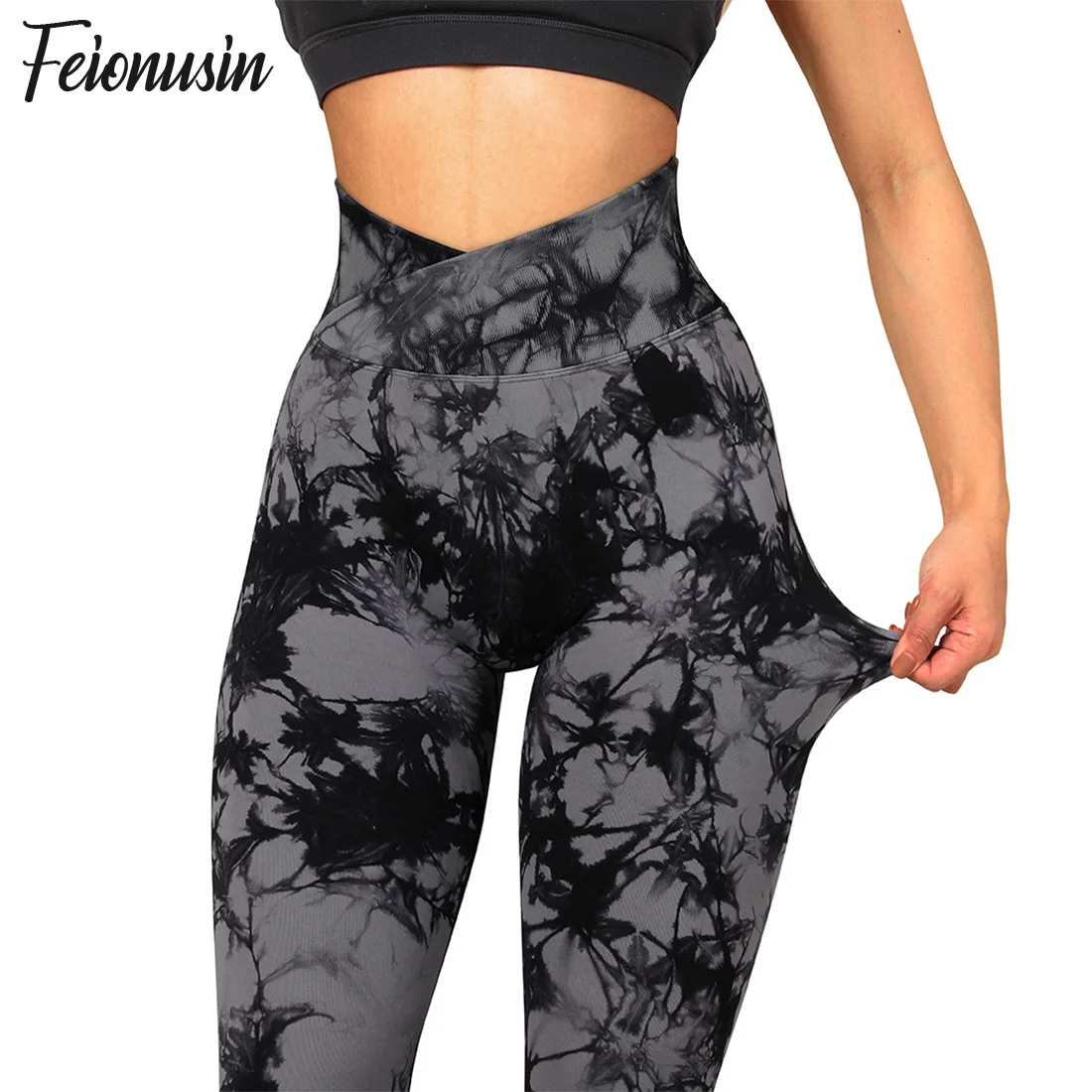 

2023 Tie Dye Women Seamless Leggings V Waist Sexy Fitness Sport Yoga Pants Workout Casual Women's Leggings 2022 New Gym Pant