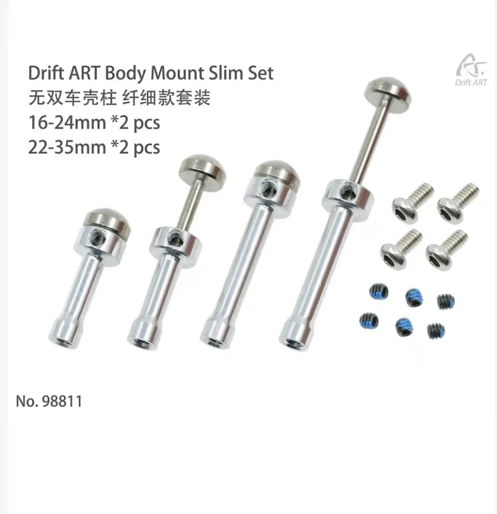 DriftART S.E. Body Mount Set for DriftART3 RC Car XRX DRZ ATM BMRC ArtDrift DB LSD Mini-Q