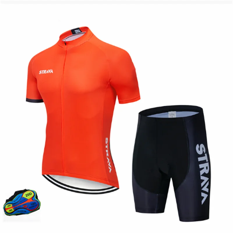 

STRAVA Pro Team Clothing Top Road Team Ropa Ciclismo Maillot Cycling Jersey Set Men Shirts Bike Shorts Summer Bicycle Suits