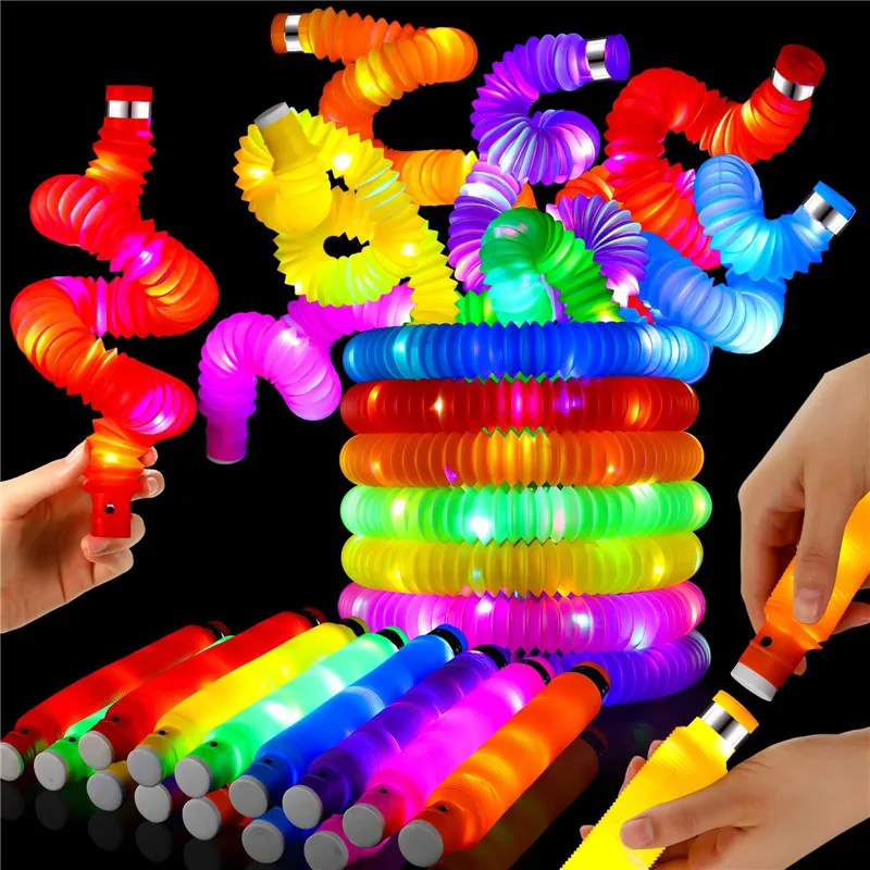 

6PCS DIY Luminous Pop Stretched Plastic Tubes Glow Sticks Party Light Props Birthday Party Decorations Glow Party Supplies