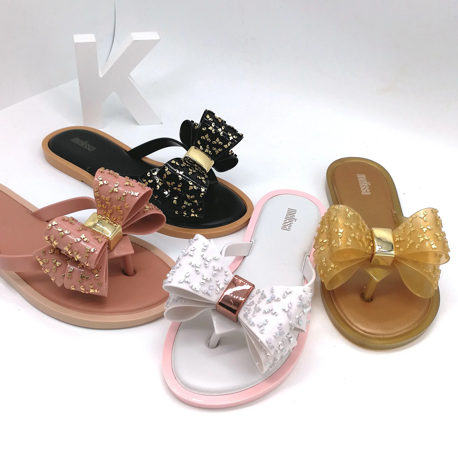 

2022 Summer Melissa Jelly Slipper Harmonic Bow Women Sandals Fashion Ladies Jelly Shoes Flip Flop Melissa Adult Female Shoes
