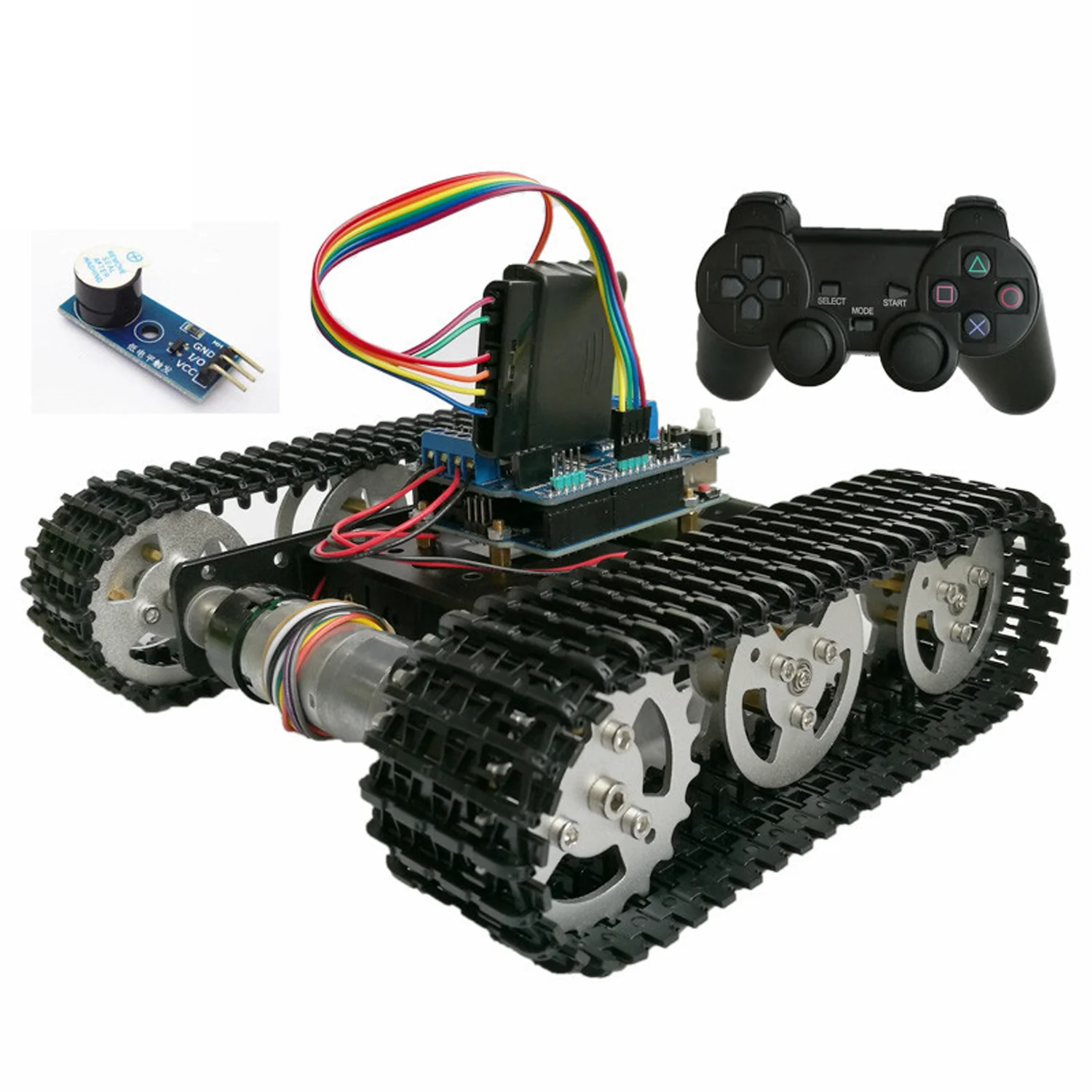 Wireless Control Smart RC Robot Kit by handle joystick Tank Car Chassis with Control Kit for  Motor Shield DIY game play station