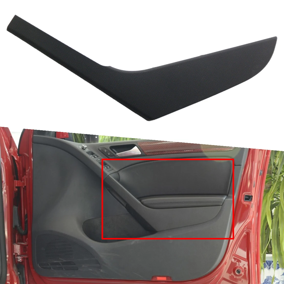 

5K4868040A Car Front Right Inner Door Pull Handle Cover Trim Fit for VW Golf 6 MK6 2009 2010 2011 2012 2013 Matte Black ABS