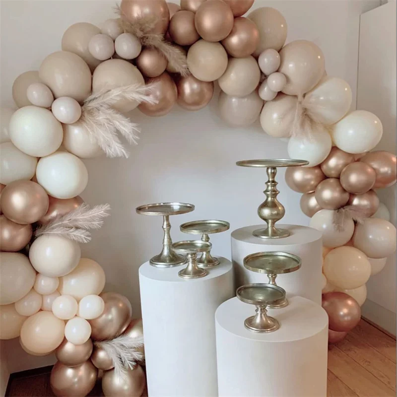 

30pcs Beige Balloons Doubled Apricot Balon For Wedding Engagement Birthday Boho Part Garland Arch Decoration Baby Shower Decor