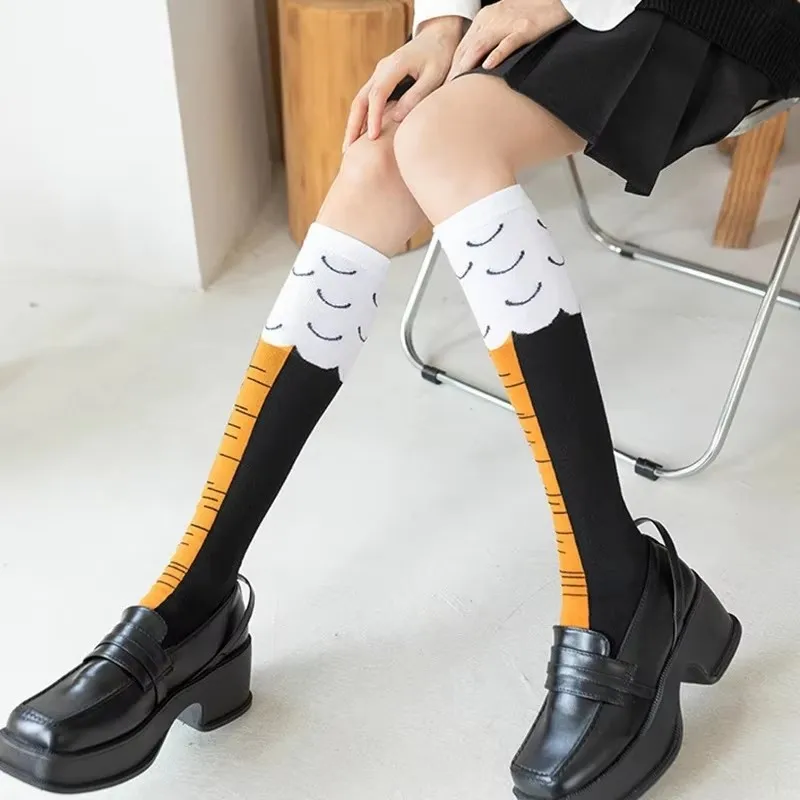 Длинные носки для больших девочек и мальчиков забавные хлопковые креативные