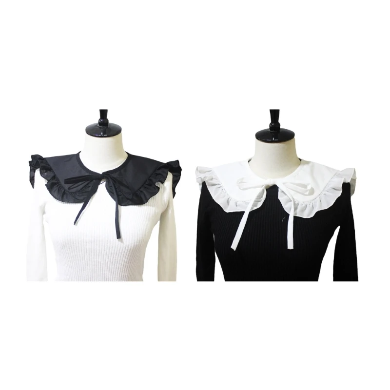 

Ruffled False Collar Dickey Collar Sweater Collar Detachable Collar LaceUp Collar Neckline Decorative Collar NavyCollar