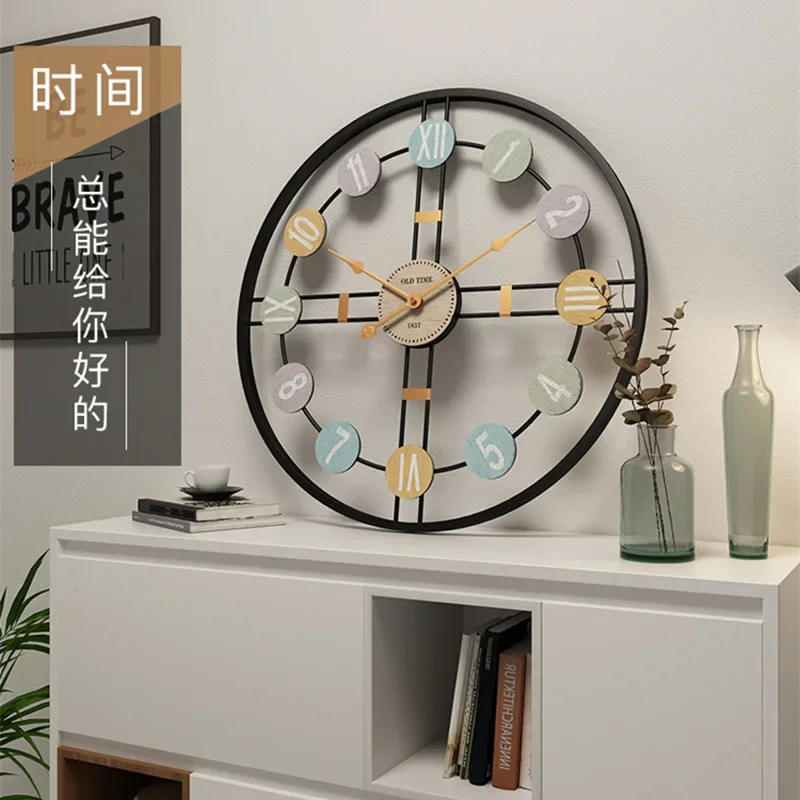 Настенные часы с римскими цифрами 3D металлические в ретро-стиле скандинавском