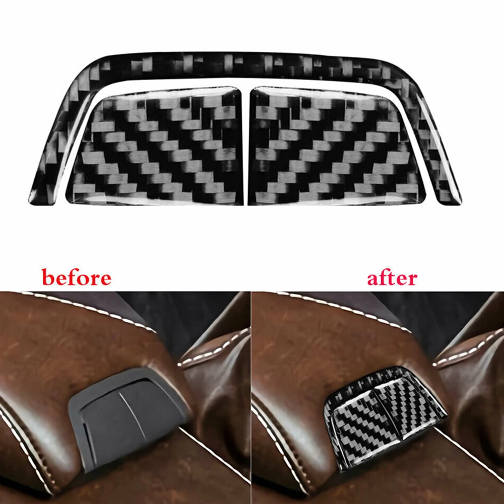 

For BMW 6Series E63 E64 04-10 3X Carbon Fiber Central Armrest Button Cover Trim Carbon Fiber