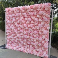factory supply customized pink rose backdrop flower wall outdoor artificial wedding flower wall for wedding decoration