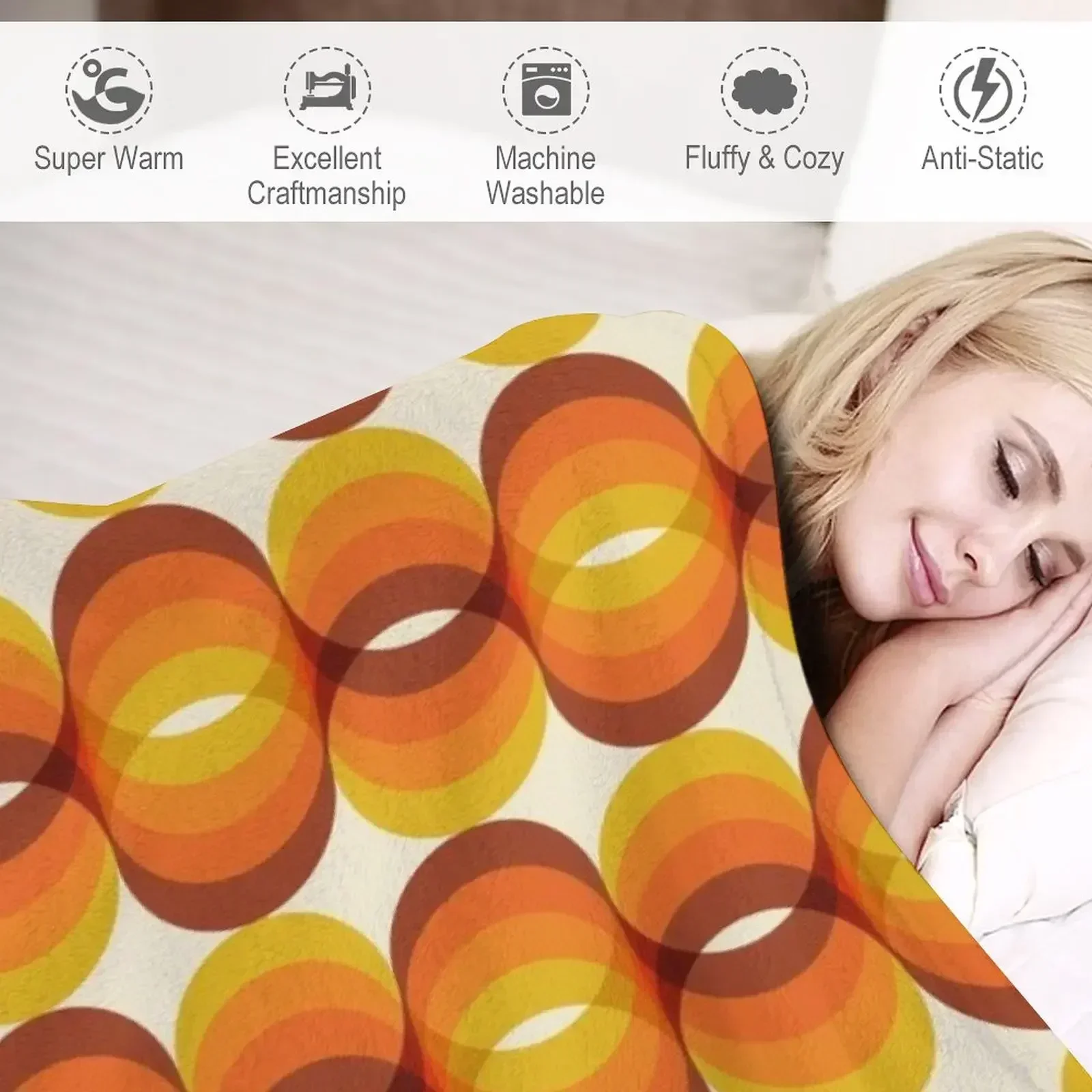 Оранжевый коричневый и цвета слоновой кости в стиле ретро 1960-х годов с волнистым