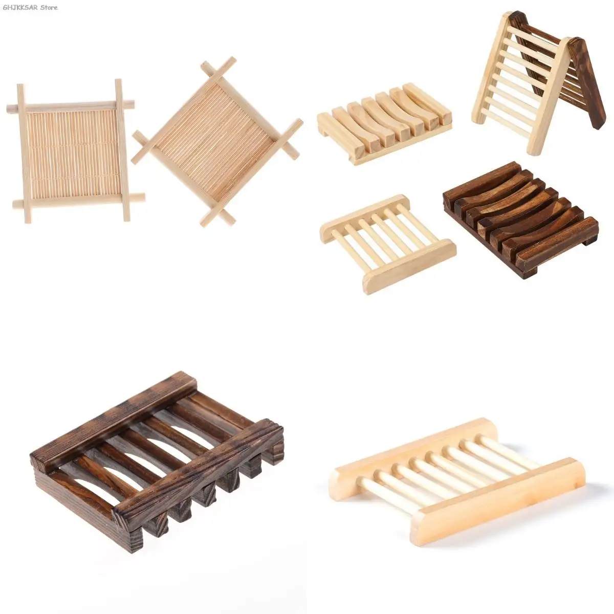 

11 Styles Natural Wood Storage Soap Rack Plate Box Soap Dish Tray Holder Container for Bath Shower Plate Bathroom 1pc